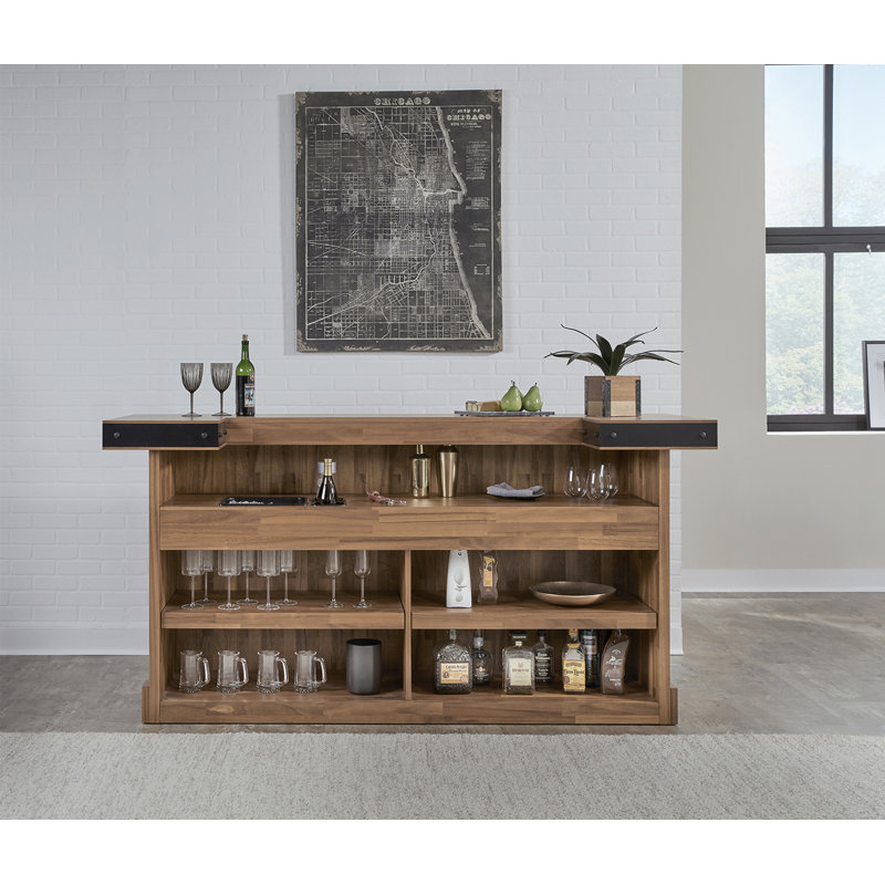 American Heritage Knoxville Bar with Wine Storage Wayfair